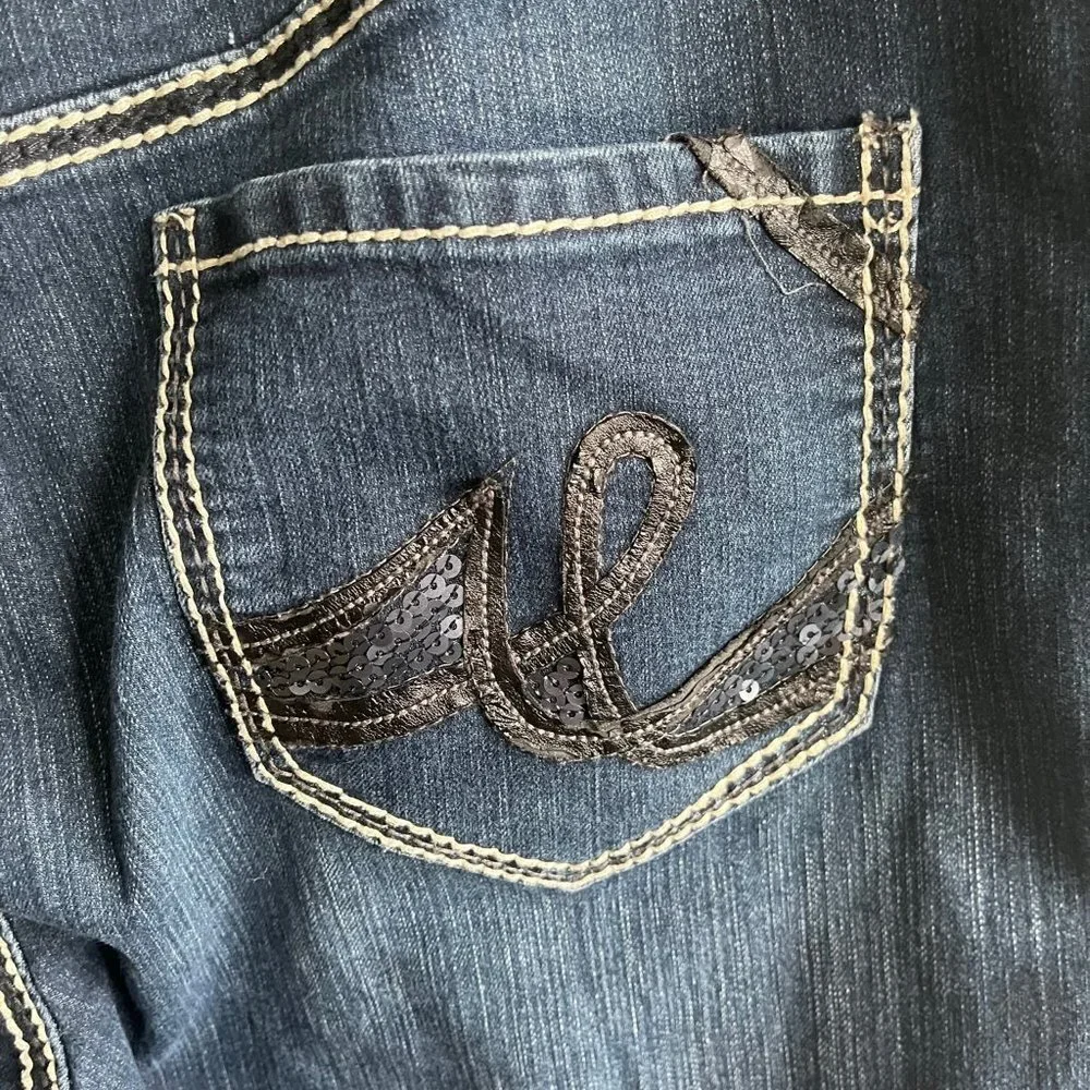 Lane Bryant Women's Dark Wash Stitch Boot Cut Jeans Size 20 Style 015001-12